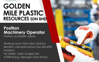 MACHINERY OPERATOR | GOLDEN MILE PLASTIC RESOURCES SDN BHD