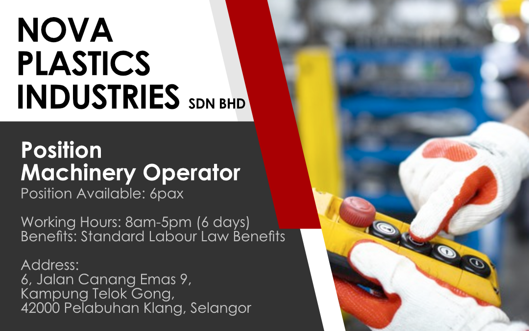 MACHINERY OPERATOR | NOVA PLASTICS INDUSTRIES SDN BHD